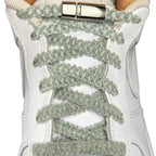 Elastische veters zonder strikken fluffy 7mm magnetische sluiting jade met stretch uitgerekt