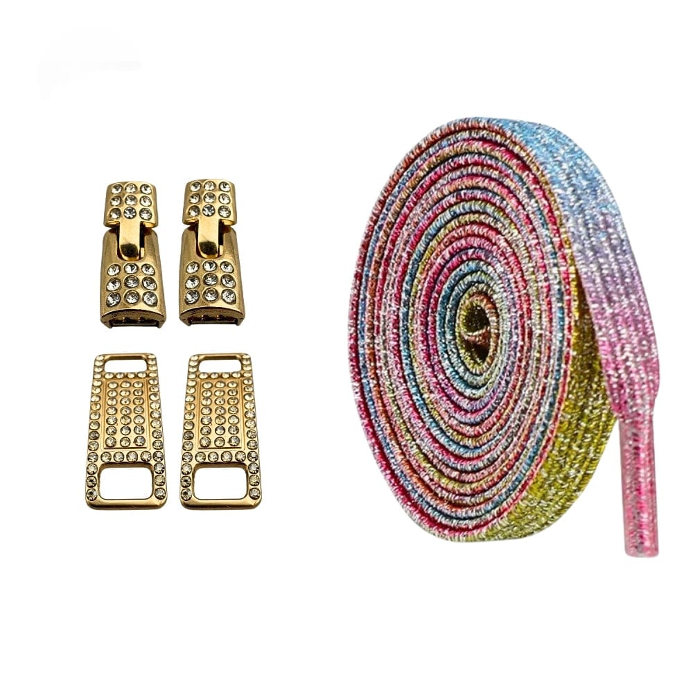 Productafbeelding van bling bling elastische veters van 6 mm met gouden haak in de kleur snoepkleur