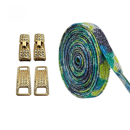 Productafbeelding van bling bling elastische veters van 6 mm met gouden haak in de kleur splash