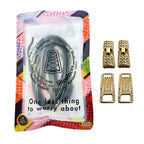 Elastische veters zonder strikken bling bling 6mm haak sluiting stars in luxe verpakking