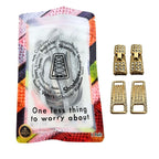 Elastische veters zonder strikken bling bling 6mm haak sluiting zilver in luxe verpakking