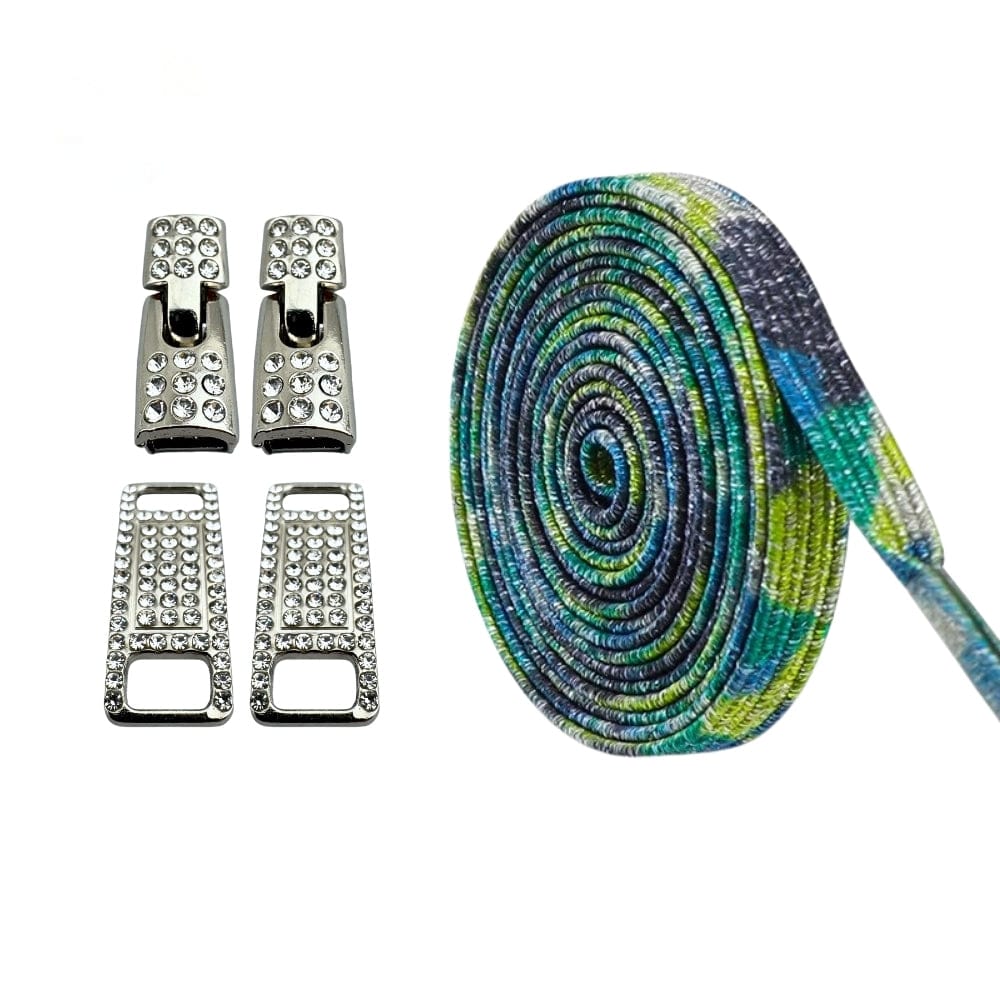 Productafbeelding van bling bling elastische veters van 6 mm met zilveren haak in de kleur splash