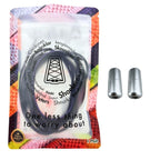 Elastische veters zonder strikken driehoek 3mm capsule sluiting zwart paars in luxe verpakking