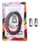 Elastische veters zonder strikken driehoek 3mm capsule sluiting zwart rozenrood in luxe verpakking