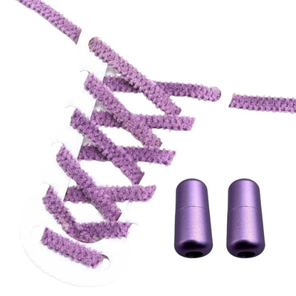 Productafbeelding van fluffy elastische veters van 7 mm met capsule sluiting in de kleur paars