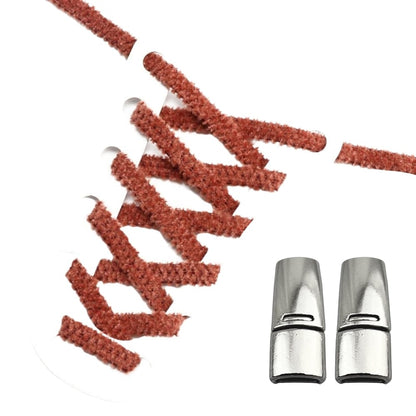 Productafbeelding van fluffy elastische veters van 7 mm met magneetsluiting in de kleur bruin