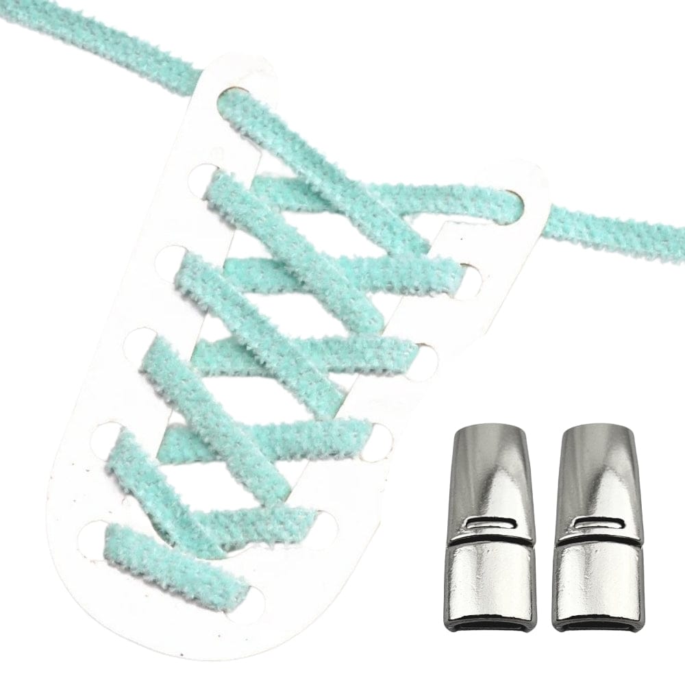 Productafbeelding van fluffy elastische veters van 7 mm met magneetsluiting in de kleur hemelsblauw