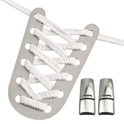 Productafbeelding van fluffy elastische veters van 7 mm met magneetsluiting in de kleur wit