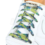 Elastische veters zonder strikken glitter 6mm bling magnetische sluiting splash geregen in witte Nike Air Force 1
