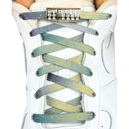 Elastische veters zonder strikken glitter 6mm bling magnetische sluiting stars met stretch uitgerekt