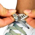 Elastische veters zonder strikken glitter 6mm bling magnetische sluiting stars detailfoto van hoe de sluiting werkt