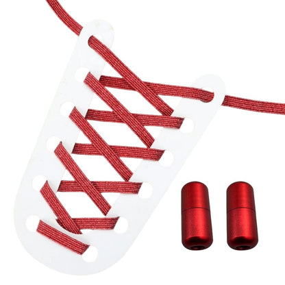 Productafbeelding van glitter elastische veters van 6 mm met capsule sluiting in de kleur rood