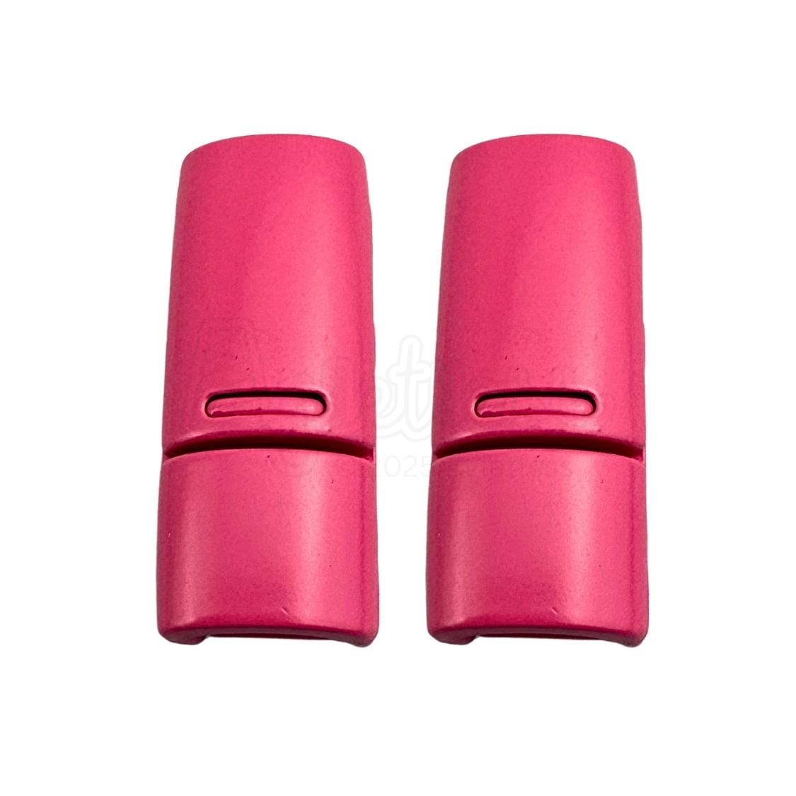 Elastische veters zonder strikken magnetische sluiting 6–9mm fuchsia detailfoto van hoe de sluiting werkt