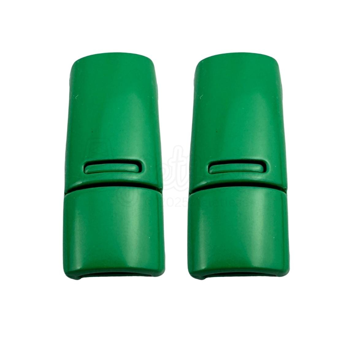 Elastische veters zonder strikken magnetische sluiting 6–9mm groen detailfoto van hoe de sluiting werkt