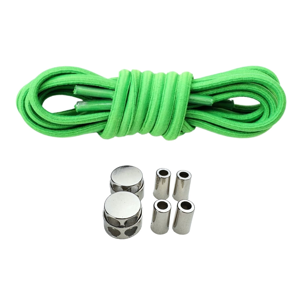 Productafbeelding van ovale elastische veters van 4 mm met luxe lock sluiting in de kleur groen