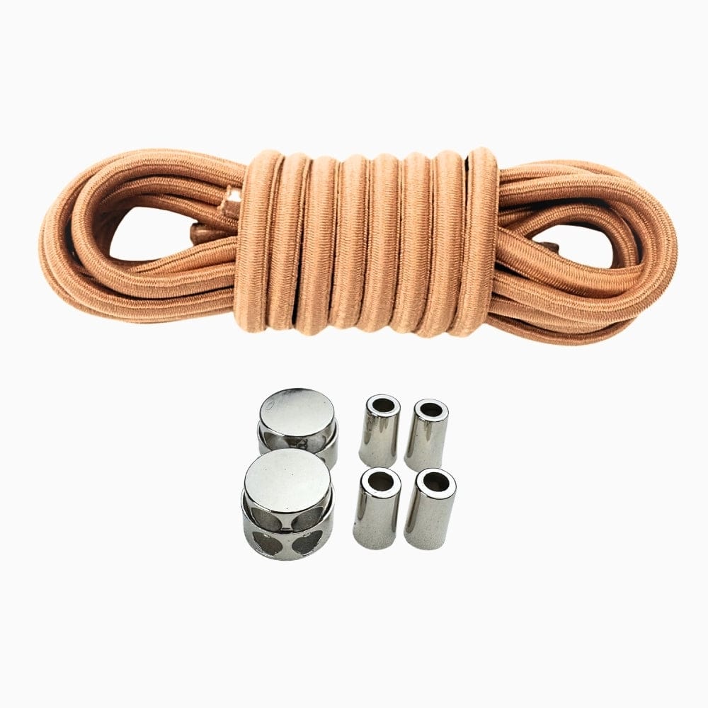 Productafbeelding van ovale elastische veters van 4 mm met luxe lock sluiting in de kleur khaki