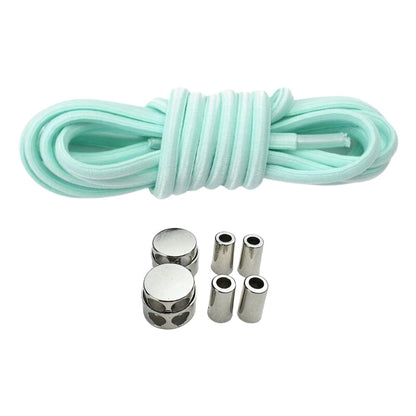 Productafbeelding van ovale elastische veters van 4 mm met luxe lock sluiting in de kleur lichtgroen