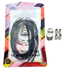 Elastische veters zonder strikken ovaal 4mm luxe lock marineblauw in luxe verpakking