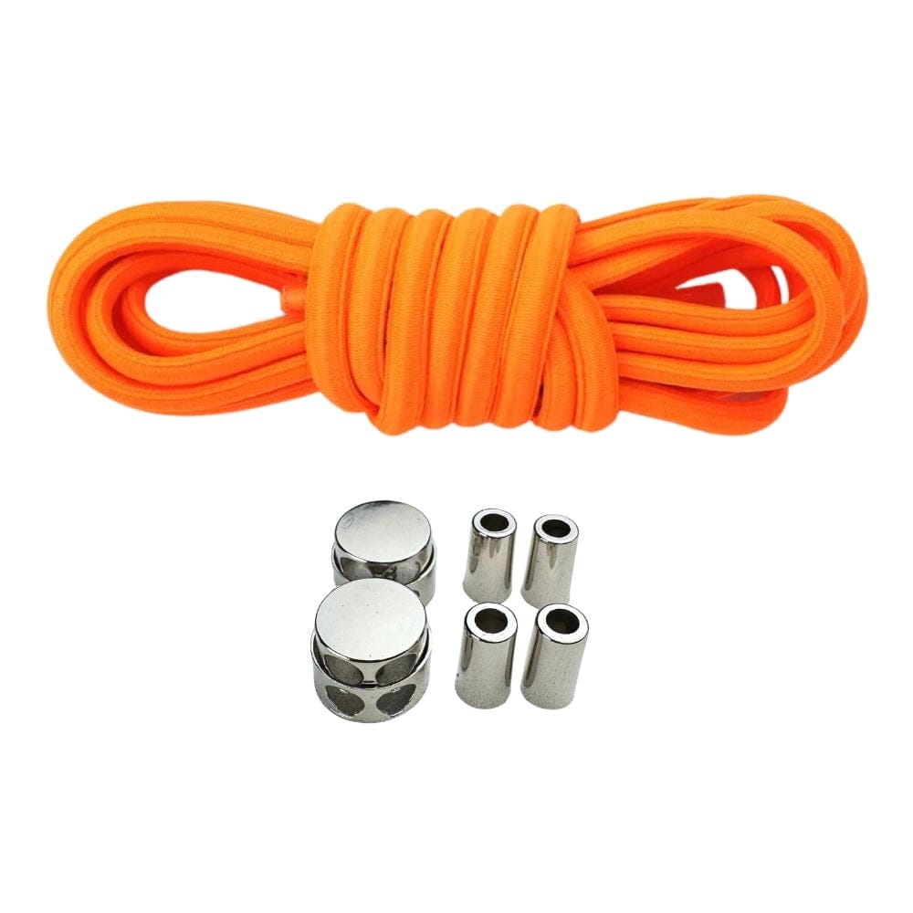 Productafbeelding van ovale elastische veters van 4 mm met luxe lock sluiting in de kleur oranje