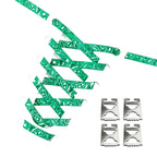 Productafbeelding van paisley elastische veters van 9 mm met clipjes in de kleur groen-wit