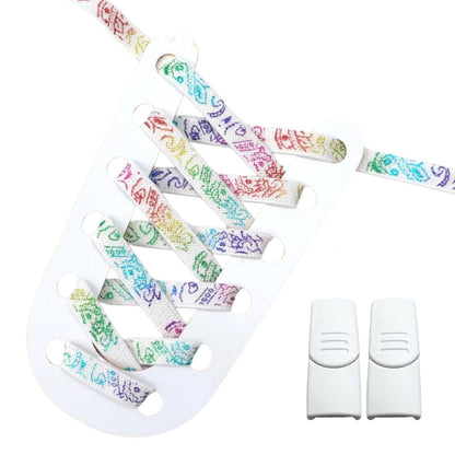 Productafbeelding van paisley elastische veters van 9 mm met magneetsluiting in de kleur wit-kleurig