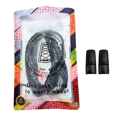 Elastische veters zonder strikken paisley 9mm magnetische sluiting zwart wit in luxe verpakking