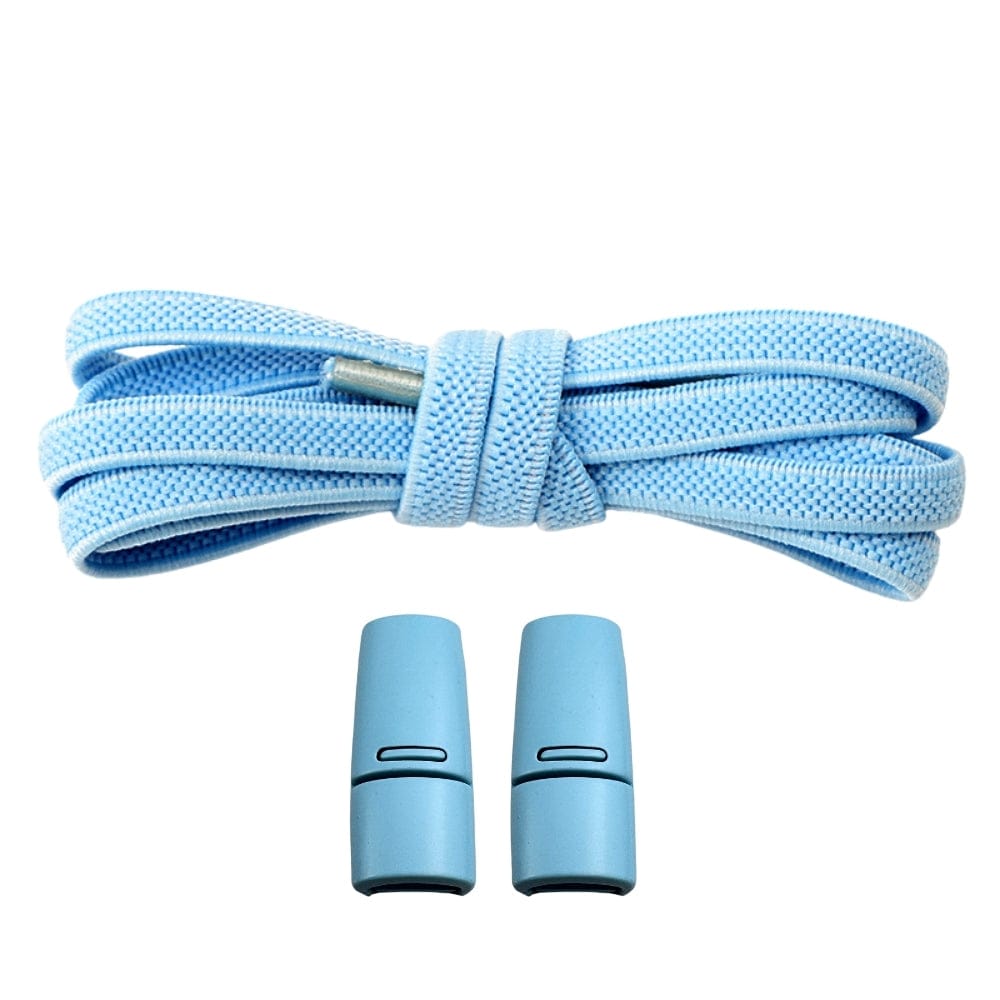 Productafbeelding van platte elastische veters van 6 mm met magneetsluiting in de kleur hemelsblauw