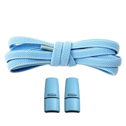 Productafbeelding van platte elastische veters van 6 mm met magneetsluiting in de kleur hemelsblauw
