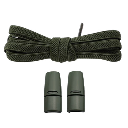 Productafbeelding van platte elastische veters van 6 mm met magneetsluiting in de kleur mosgroen