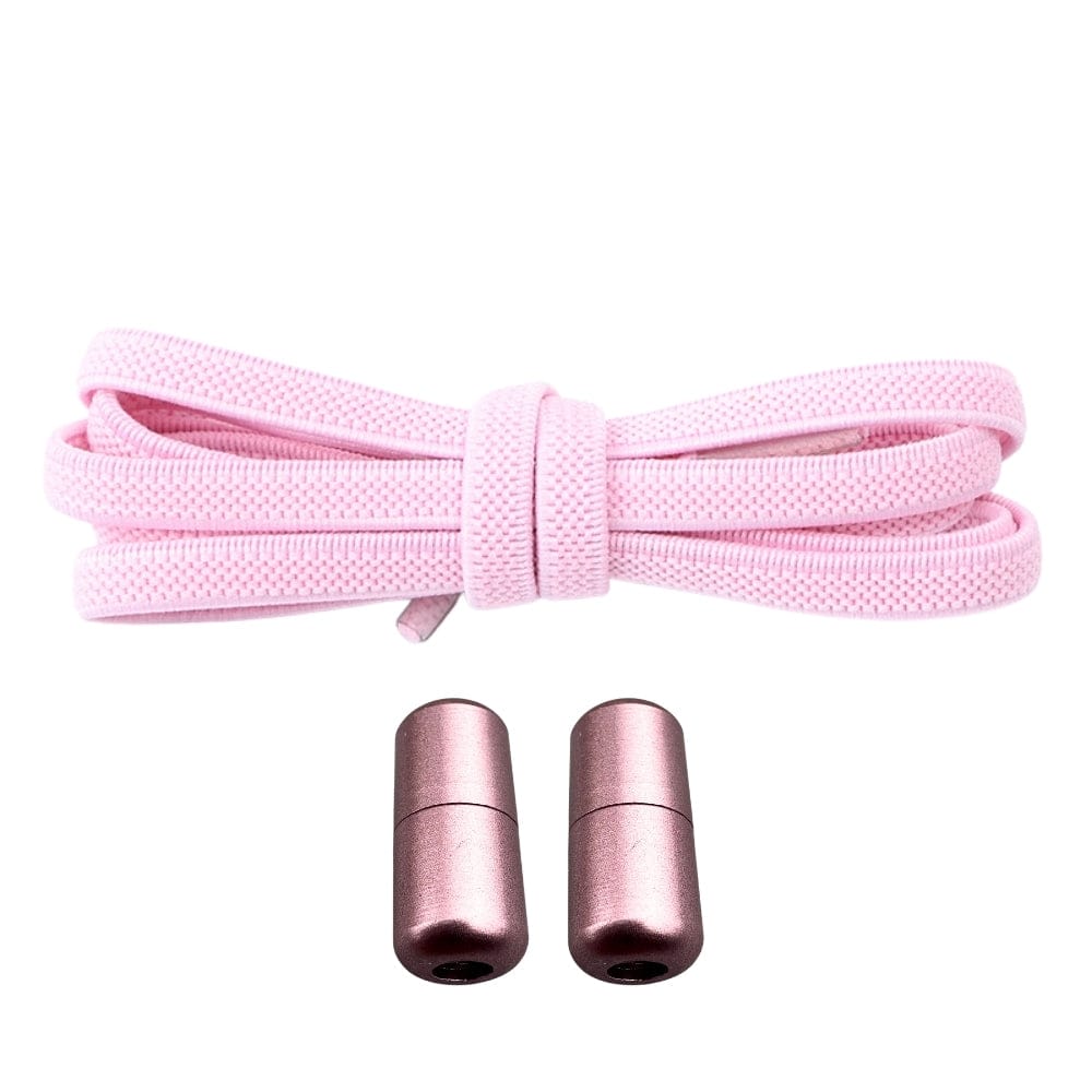 Productafbeelding van platte elastische veters van 6 mm met metalen draai capsule in de kleur roze