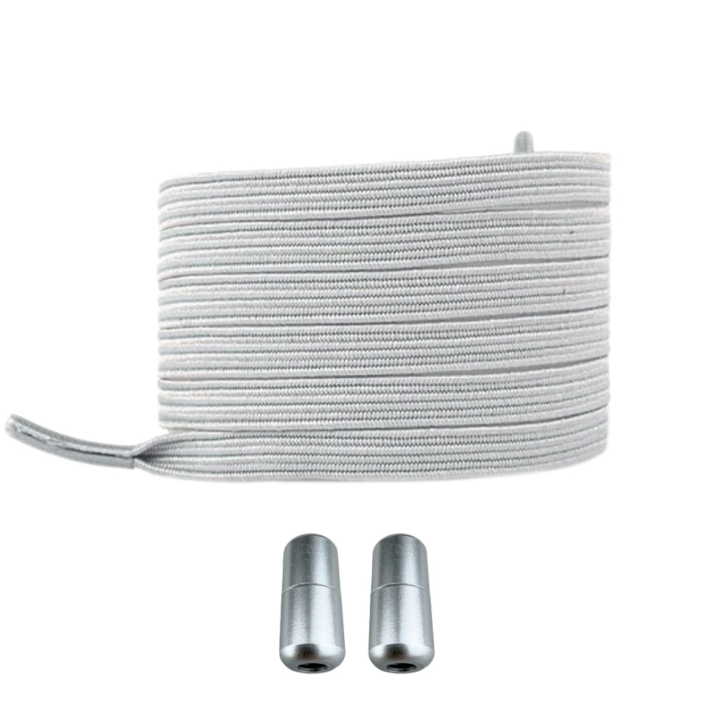 Productafbeelding van platte elastische veters van 7 mm met capsule sluiting in de kleur grijs