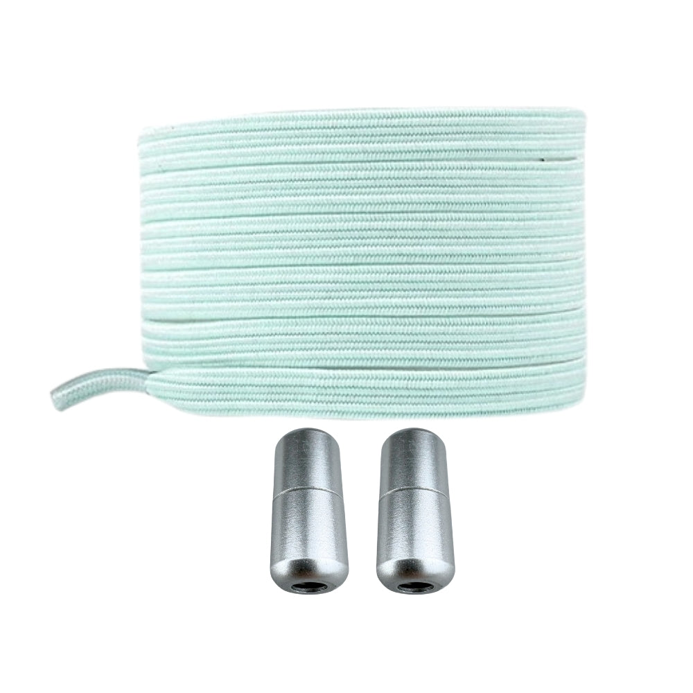 Productafbeelding van platte elastische veters van 7 mm met capsule sluiting in de kleur lichtgroen