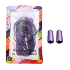 Elastische veters zonder strikken plat 7mm capsule sluiting paars in luxe verpakking