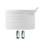 Productafbeelding van platte elastische veters van 7 mm met capsule sluiting in de kleur wit