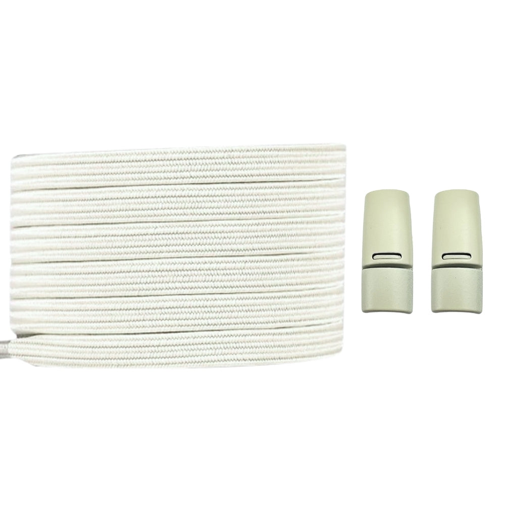 Productafbeelding van platte elastische veters van 7 mm met magneetsluiting in de kleur beige