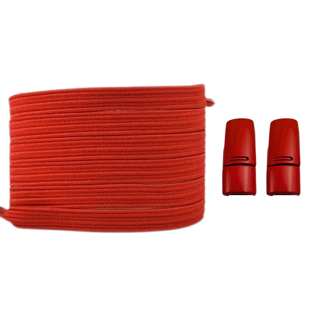 Productafbeelding van platte elastische veters van 7 mm met magneetsluiting in de kleur rood