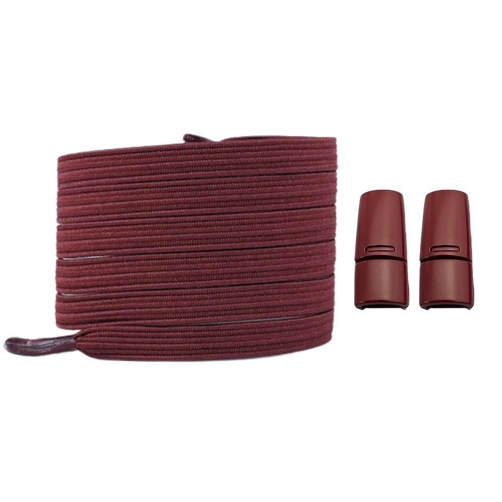 Productafbeelding van platte elastische veters van 7 mm met magneetsluiting in de kleur wijnrood