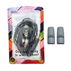 Elastische veters zonder strikken plat 8mm magnetische sluiting donkergrijs in luxe verpakking