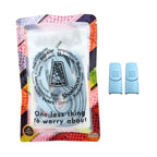 Elastische veters zonder strikken plat 9mm magnetische sluiting lichtblauw in luxe verpakking