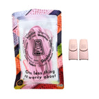 Elastische veters zonder strikken plat 9mm magnetische sluiting roze in luxe verpakking