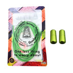 Elastische veters zonder strikken reflecterend 3mm capsule sluiting appelgroen in luxe verpakking