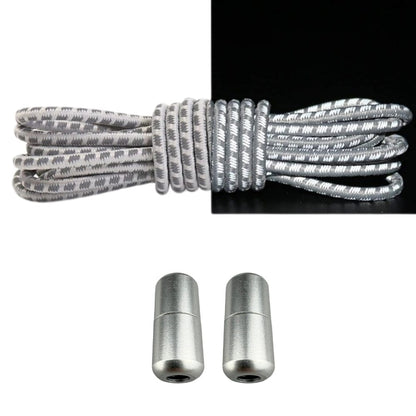 Productafbeelding van reflecterende ronde elastische veters van 3 mm met capsule sluiting in de kleur grijs