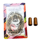 Elastische veters zonder strikken reflecterend 3mm capsule sluiting khaki in luxe verpakking