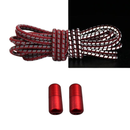 Productafbeelding van reflecterende ronde elastische veters van 3 mm met capsule sluiting in de kleur wijnrood