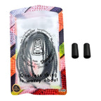 Elastische veters zonder strikken reflecterend 3mm capsule sluiting zwart in luxe verpakking