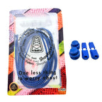 Elastische veters zonder strikken reflecterend 3mm lock sluiting blauw in luxe verpakking