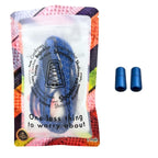 Elastische veters zonder strikken reflecterend 7mm capsule sluiting blauw met stretch uitgerekt