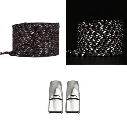 Productafbeelding van platte reflecterende elastische veters van 7 mm met magneetsluiting in de kleur donkerbruin