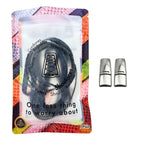 Elastische veters zonder strikken reflecterend 7mm magnetische sluiting marineblauw in luxe verpakking