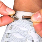 Elastische veters zonder strikken reflecterend 7mm capsule sluiting wijnrood in luxe verpakking